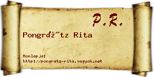 Pongrátz Rita névjegykártya