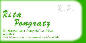 rita pongratz business card